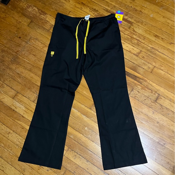 WonderWink Black Pants with Yellow Accents - Picture 1 of 8